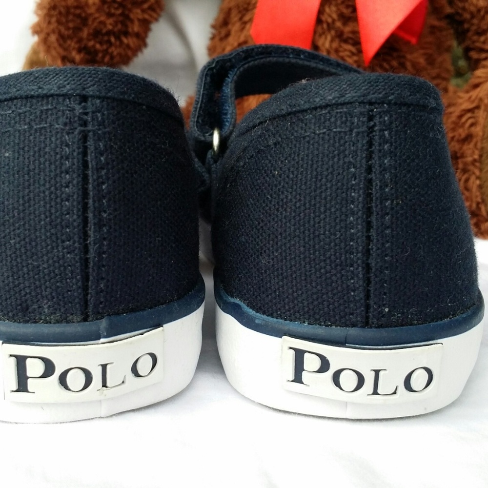 Polo Ralph Lauren Girls Blue Mary Janes Sneakers 7 - Picture 2 of 15
